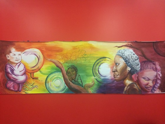 My former student, feminist artist Cheyenne Tobias, was commissioned by the Barnard Center for Research on Women to create a piece of art that would speak to the importance of teaching feminism at the high school level for their Scholar & Feminist Conference 2015 (photo courtesy, Ileana Jiménez)